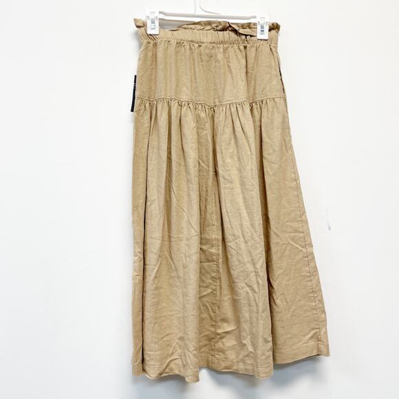 Universal Thread Women's Tan Tie Waist Button Front Midi Skirt Size S - Picture 6 of 6